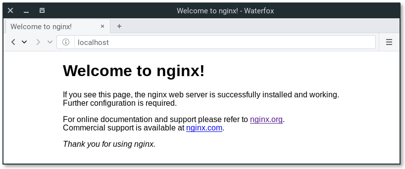 nginx default page