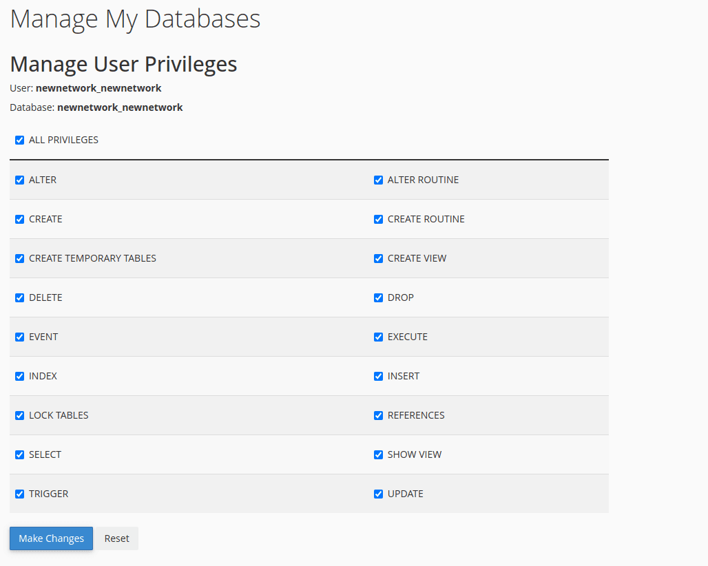 previlage database user