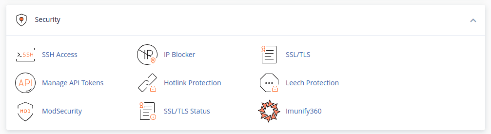 security cpanel