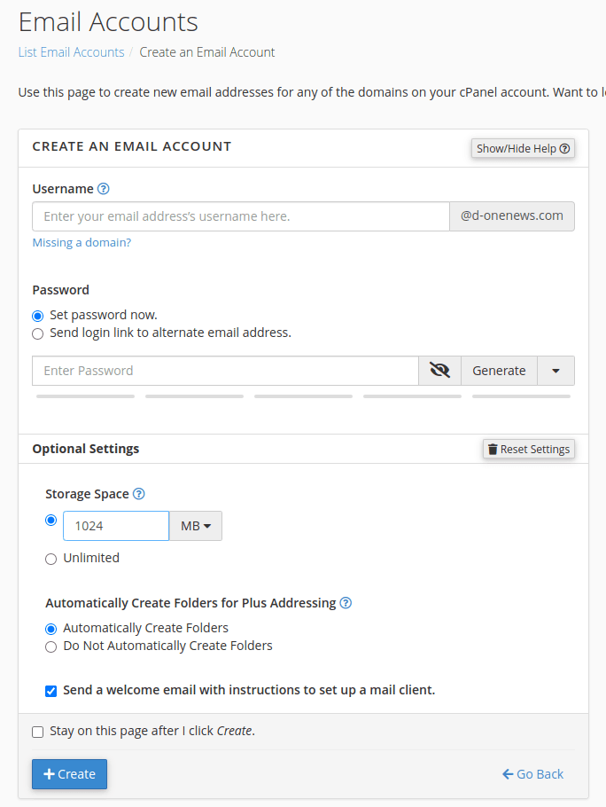 create email account