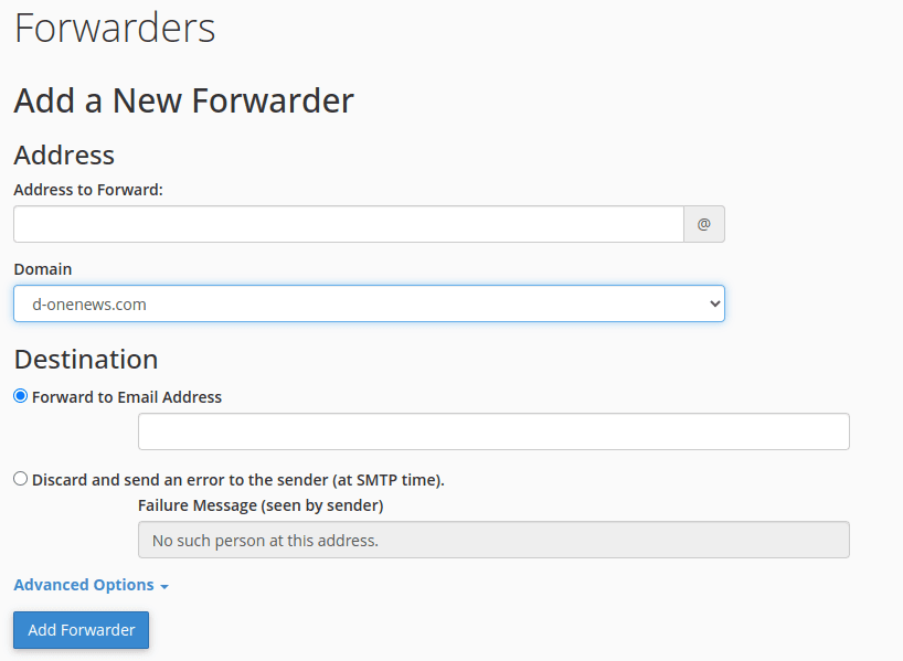 Add a New Forwarder