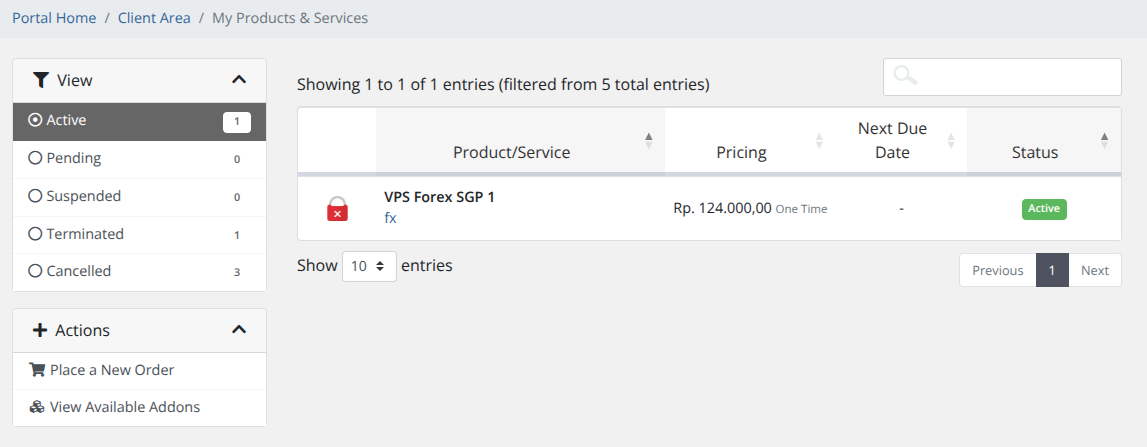 pilih layanan server
