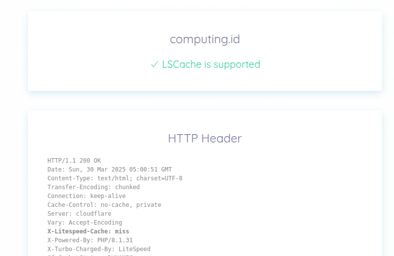 test lscache openlitespeed