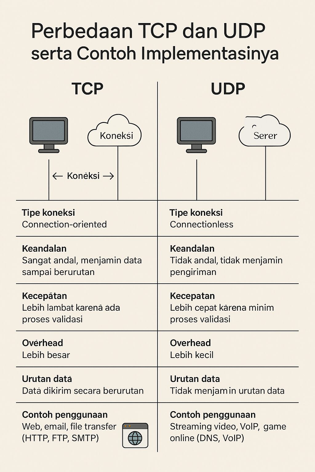 infografis perbedaan tcp dan udp