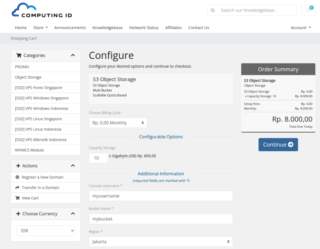 form order object storage s3