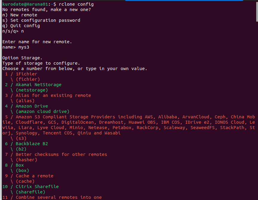 gambar config rclone