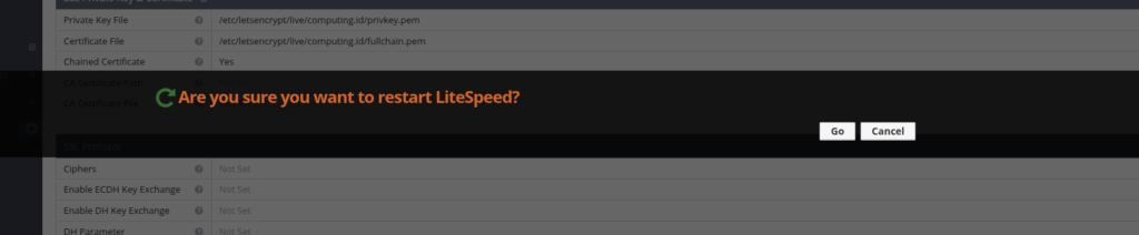restart openlitespeed