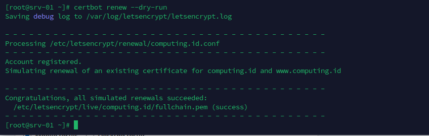 test renew ssl