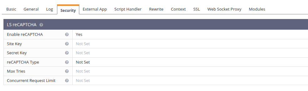 reCAPTCHA di sisi virtualhost